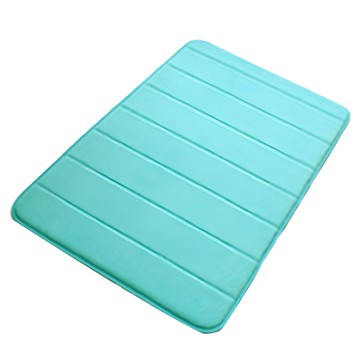 珊瑚絨記憶地墊Set 2 條紋款  50 x 80cm  淺藍色  1組