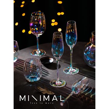 創意彩虹紅酒杯水晶香檳杯起泡酒杯高腳杯馬天尼雞尾酒杯子家用