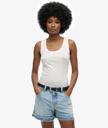 Superdry Women's Studios Lightweight Racer Vest Top White Size: 6