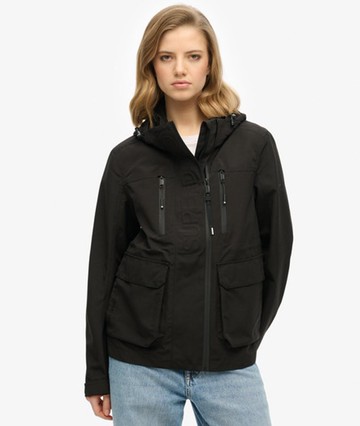 Superdry Women's Hooded Ultimate Tech Windbreaker Black Size: 12
