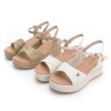 【PLAYBOY】戀夏物語真皮增高涼鞋-2色-PY1062