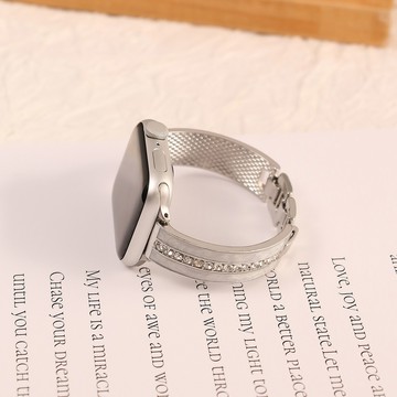 輕奢 鑲鑽錶帶 手鐲金屬錶帶 適用於Apple Watch 10 9 8 7 6 5 SE 45 44 49 46 42