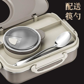304不鏽鋼分格保溫飯盒 食品級帶蓋便當盒 學生食堂上班族分隔餐盤 可微波隔熱防燙 台灣出貨