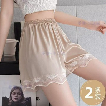 💖臺灣-熱賣💖冰絲安全褲防走光夏季薄款外穿居家寬鬆保險打底褲蕾絲花邊短褲女06t3
