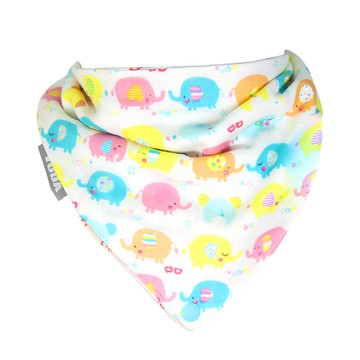 YODA 優的寶貝 和風透氣六層紗扣扣兜 可固定奶嘴固齒器 純棉紗布材質 雙面設計  彩虹小象  1件