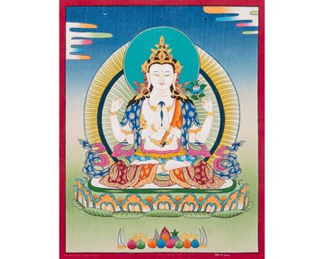 四臂觀音唐卡畫