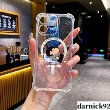 枕頭小新磁吸充電四角氣墊超級防摔i16PROMAX 蘋果iPhone15 14 13 12 11保護殼