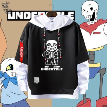 傳說之下undertale游戲sans周邊假兩件連帽衛衣男女兒童學生外套