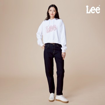 Lee 413 彈性高腰標準小直筒牛仔褲 女 深藍洗水 LB517140898
