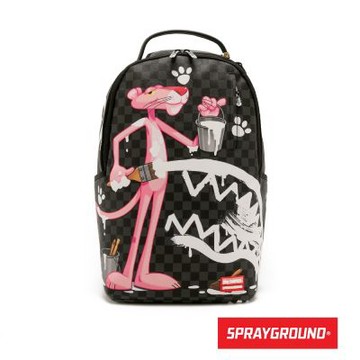 SPRAYGROUND-粉紅豹繪畫聯名款大容量後背包-黑色