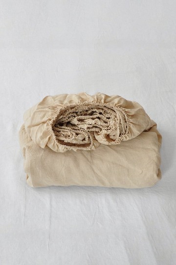 米色麻/ 柔軟麻/ 深口袋