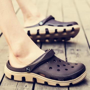 洞洞鞋男士涼鞋男兩用防滑外穿潮流2025新款夏季沙灘半拖鞋男包頭