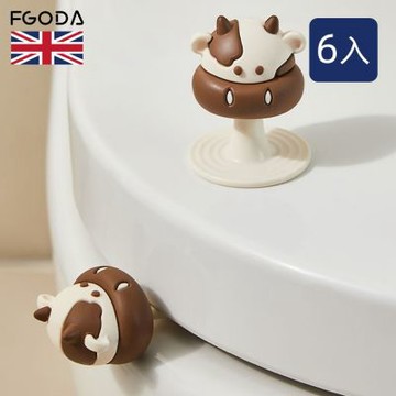 英國FGODA 小牛造型馬桶提蓋器/掀蓋器-6件組 (提蓋款x3+掀蓋款x3)