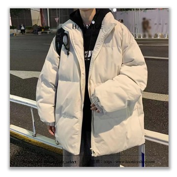 【HAO NICE】冬季常備軍韓國學生感基本款純色麵包服 羽絨外套 立領 保暖