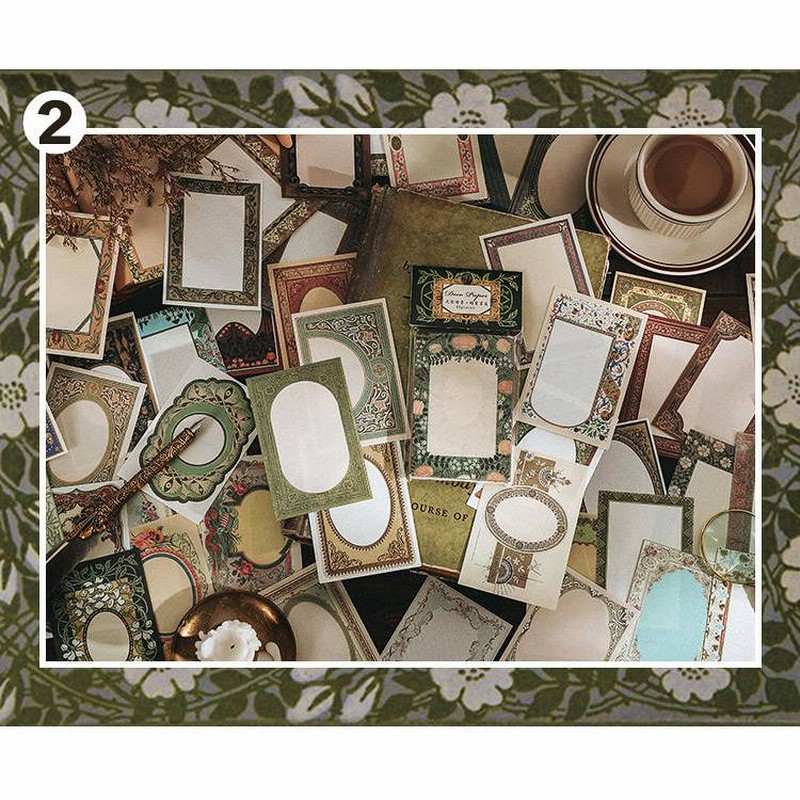 2巻セット】背景 フレーム 枠 ビンテージレトロ 海外マステ DEER