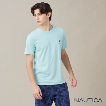 Nautica 男裝   簡約純色短袖T恤-藍色