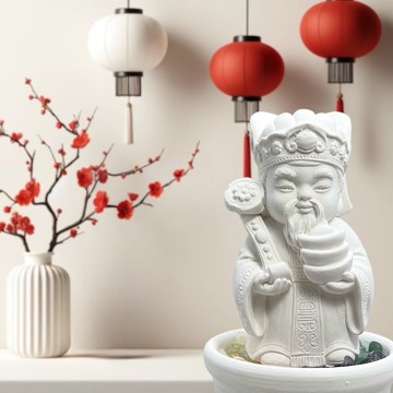 水晶擴香 五行礦石水晶擴香之土地公公小盤套組 開運能量水晶