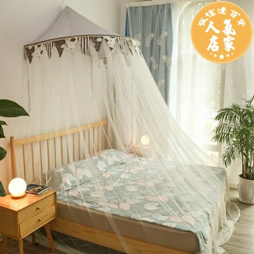 蚊帳 圓頂蚊帳 吊頂蚊帳 蚊帳1.8m1.5米床家用免安裝1.2/2.0網紅床幔圓吊頂加密厚加大雙人