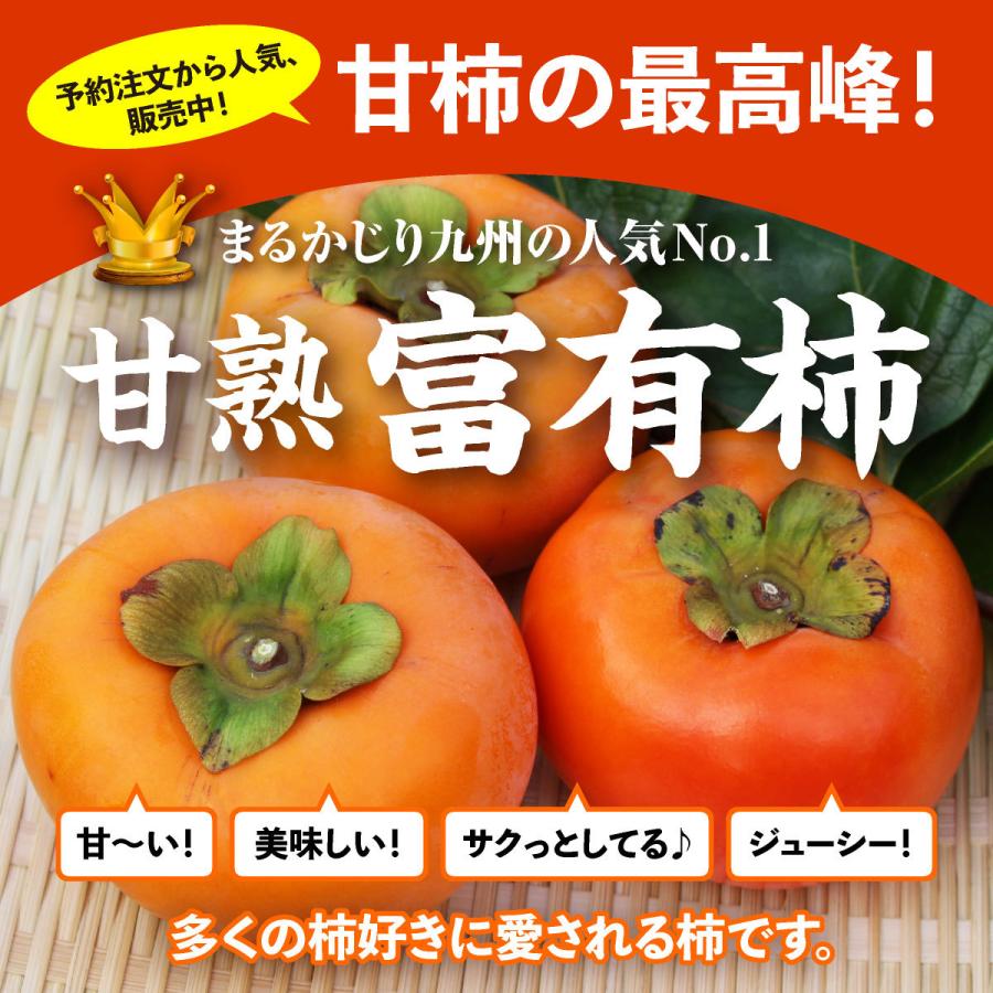 柿 2kg 富有柿 福岡県産 産地直送 甘熟 富有柿 1箱 秀品 甘い 種あり 生柿  サクサク 硬め 甘柿