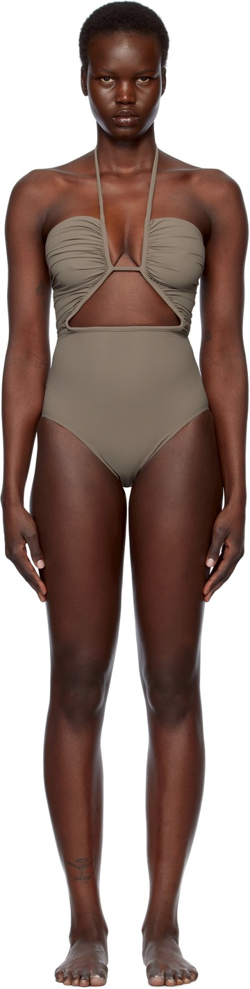 Rick Owens 灰褐色 Hollywood Prong Bather 连体泳衣