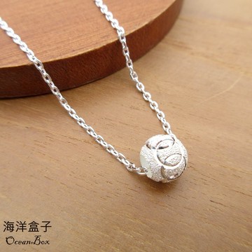 ☆§海洋盒子§☆8mm。霧砂刻花雙環轉運珠925純銀單墜.吊墜 OB2705 單墜價格