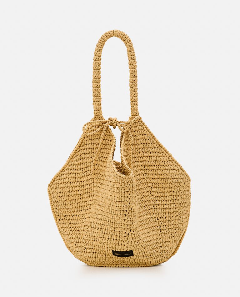 Khaite Medium Raffia Lotus Shoulder Bag