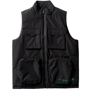 保暖背心爸爸秋裝棉馬甲多口袋保暖背心老人爺爺春秋坎肩中老年無袖外套-Misaki精品