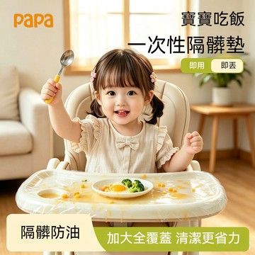 寶寶椅一次性桌布 餐椅桌面套 家用嬰兒餐椅一次性防污桌墊 防油污 兒童用餐免擦拭清洗餐布 防水罩 寶寶自主進食吃飯神器