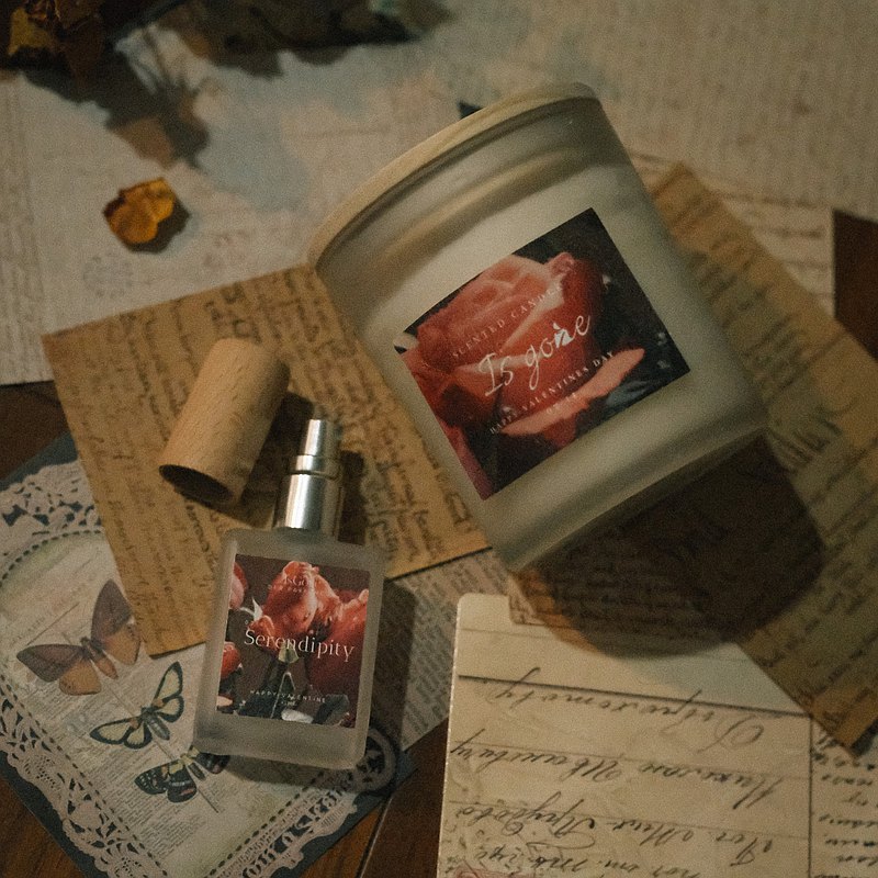 情人節禮物-與玫瑰香遇Serendipity _蠟燭與香水禮盒