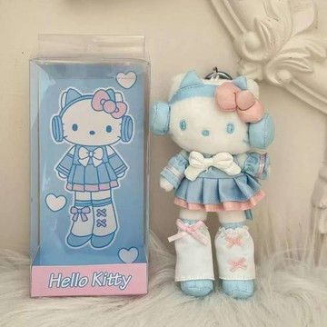 動漫香港限定旗袍長腿hellokitty香風毛絨公仔掛件精緻掛飾鑰匙扣