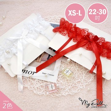 XS-L吊帶【指尖心跳】角色扮演 性感蕾絲吊襪帶(白x紅色) MyDoll
