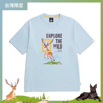 男女同款 台灣限定LOGO T恤｜台灣梅花鹿 - 淺藍色