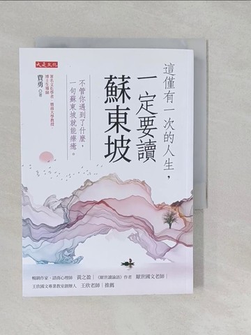 【書寶二手書T1／社會_S27】這僅有一次的人生，一定要讀蘇東坡：不管你遇到了什麼，一句蘇東坡就能療癒。_費勇