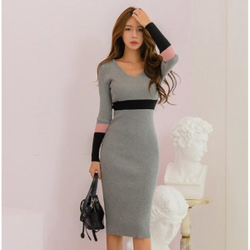 長袖 レディースワンピ ニットワンピース パーティードレス デート フェミニン 通勤 きれいめ ワンピース Ol 着痩せ 通販 Lineポイント最大get Lineショッピング