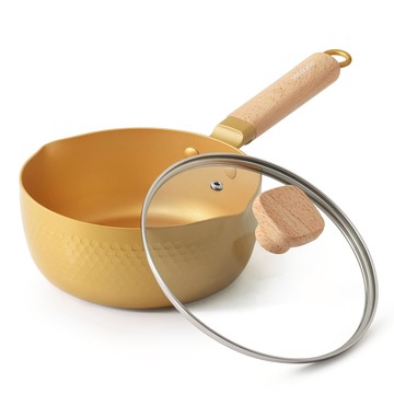 SENSARTE XPG 20cm 不沾雪平鍋 不沾塗層 附鍋蓋 IH瓦斯爐適用 金色