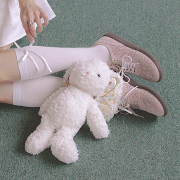 天使蕾絲德訓鞋 霧粉 | inooknit 專為亞洲女生設計的針織鞋