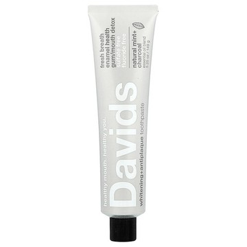 Davids, 優質天然牙膏，薄荷 + 木炭，5.25 盎司（149 克）