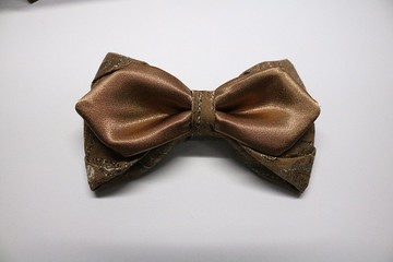 深卡其色复古图腾双层领结/小众搭配神器