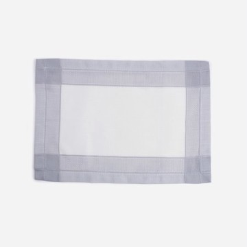 克萊歐框紋布餐墊35x50cmx2入 灰白