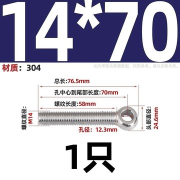 🔥優品五金 可開票🔥304不鏽鋼活節活接 活結螺絲 吊環 魚眼螺桿 帶孔螺栓 M5M6M8M10M12M14
