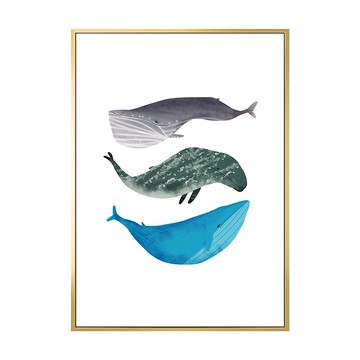 白日夢小鯨魚  42 x 59.4cm  金框