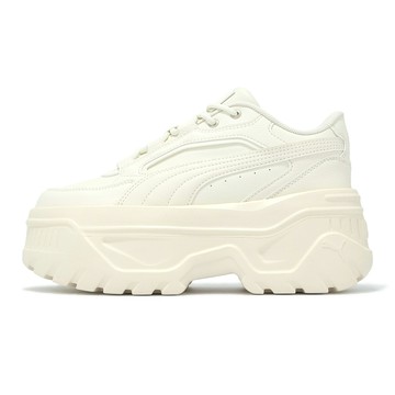 Puma 休閒鞋 Karmen X-TRA 女鞋 米 厚底 增高 皮革 鬆糕鞋 40036904
