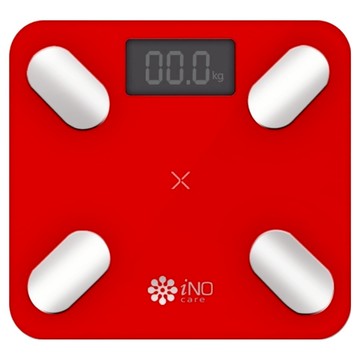 iNO care 藍芽智慧體重計 藍芽4.0 260x290x23mm LCD 3Kg-180Kg 高強度鋼化玻璃  CD-850  紅色  1台