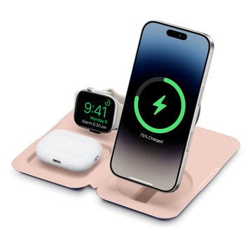Nimble Fold 三合一無線充電器 - 深紫色