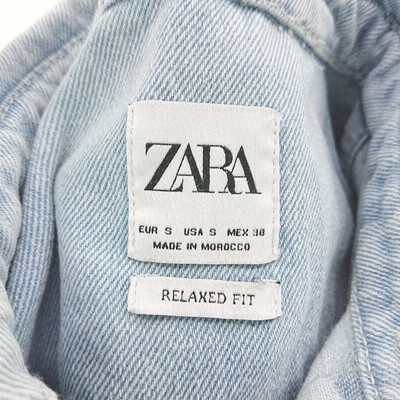 ◇ ZARA ザラ ダメージ加工 プリント 長袖 デニム ジャケット G