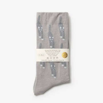 韓國 WARMGREY TAIL 聯名中長襪 灰貓來了