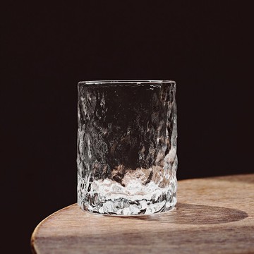 日本進口津輕初雪手工錘紋玻璃杯 威士忌酒杯烈酒杯 耐熱茶杯水杯