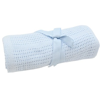 奇哥 經典棉織洞洞毯 用途廣泛 可做遊戲毯 包巾使用 S尺寸  粉藍  70 x 90cm