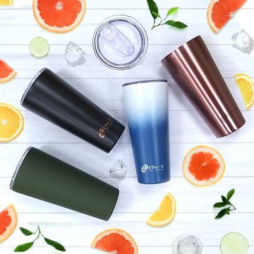 【FUJI-GRACE 日本富士雅麗】雙陶瓷易潔冰瓷杯組合｜不鏽鋼陶瓷易潔冰霸冰瓷杯950ml (2入/組)