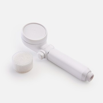 BRAVAT 茶白除氯一鍵止水蓮蓬頭(一機一心)